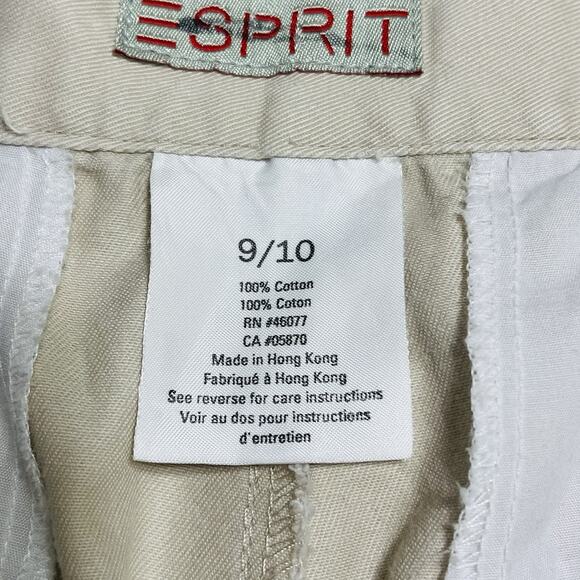 Vintage Esprit High Waist Mom Pants Cream Cotton Twill Pleated 80s 90s - Picture 8 of 10